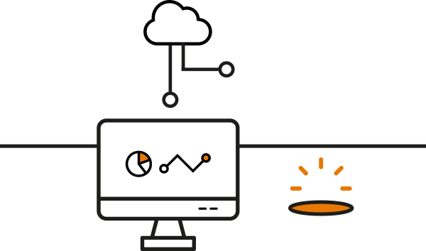 Integrierte digitale Infrastruktur mit Cloud-Anbindung und Remote-Management - Icon