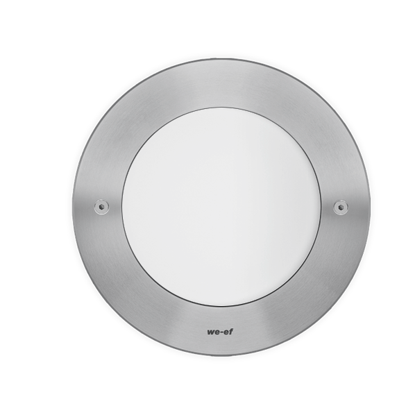 IP69. IK10+. Stainless steel construction including PCS hardware. Safety glass lens with opal diffuser, max. load 5 tonnes. Luminaire can be driven over at low speed. Silicone rubber gasket. Complete with cable gland and 0.5 m of flexible PVC-free cable. 

Integral EC electronic converter. Advanced thermal management protects LEDs while optimising lumens output. Removable LED boards for upgrading. 

Luminaire installation blockout and sealable junction box included in supply.