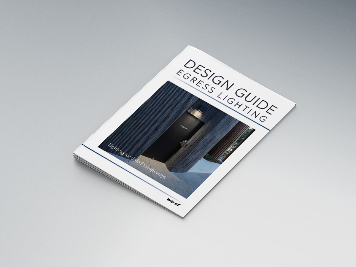 Brochure cover for egress lighting