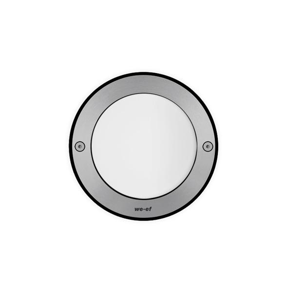 IP69. IK10+. Stainless steel construction including PCS hardware. Safety glass lens with opal diffuser, max. load 5 tonnes. Luminaire can be driven over at low speed. Silicone rubber gasket. Complete with cable gland and 1.5 m of flexible PVC-free cable.
Integral EC electronic converter. Advanced thermal management protects LEDs while optimising lumens output. Removable LED boards for upgrading.
Luminaire installation blockout and sealable junction box included in supply.