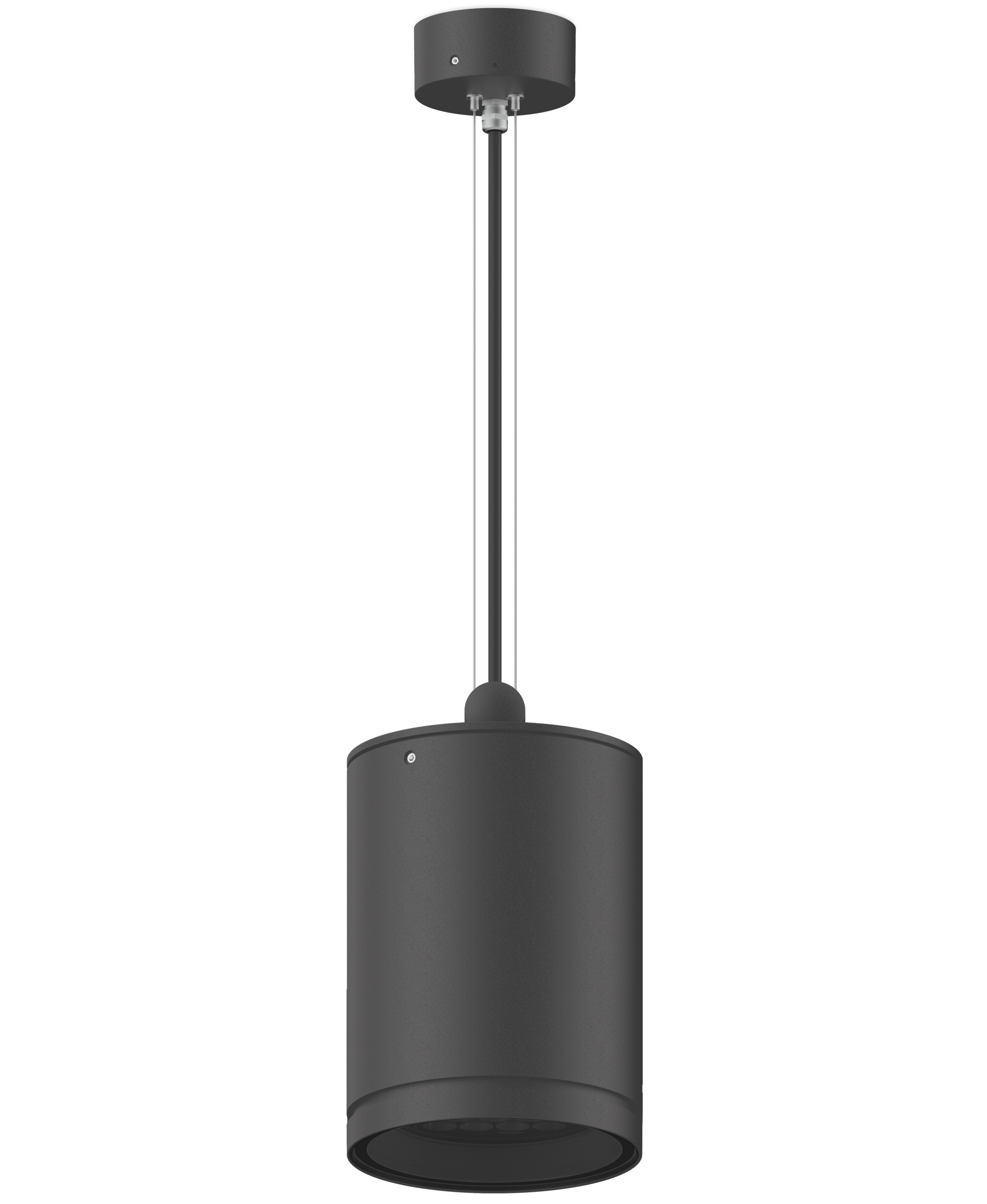 IP66, Class I.  IK07.  Marine-grade, die-cast aluminum alloy.  5CE superior corrosion protection including PCS hardware.  Silicone CCG® Controlled Compression Gasket.  Safety glass lens.  Two cable entries.  Ceiling mount through canopy.  Cable suspension 1.5 - 5 ft., to be specified at time at ordering.  Integral driver in thermally separated compartment.  CAD-optimized optics for superior illumination and glare control.  OLC® One LED Concept.  Factory installed LED circuit board.  Tunable White technology.  DALI interface.  The luminaire is factory-sealed and does not need to be opened during installation.  

Specify product with 7 Digit product code – Finish Color.  Accessories, such as mounting, optical, and electrical, must be specified separately.  
Example: XXX-XXXX – 9004 (Black) 
+ XXX-XXXX (Accessory 1)