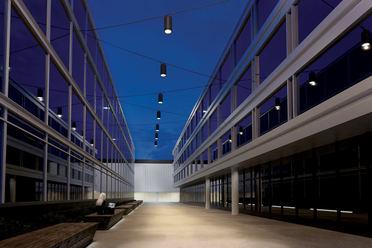 The cylindrical design of the aluminium housing can be integrated harmoniously into every urban landscape.